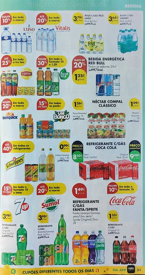 Antevisão Folheto PINGO DOCE Promoções de 12 a 18 agosto, na página 32, encontra: bebidas, promoções, supermercado, refrescos, sumos
