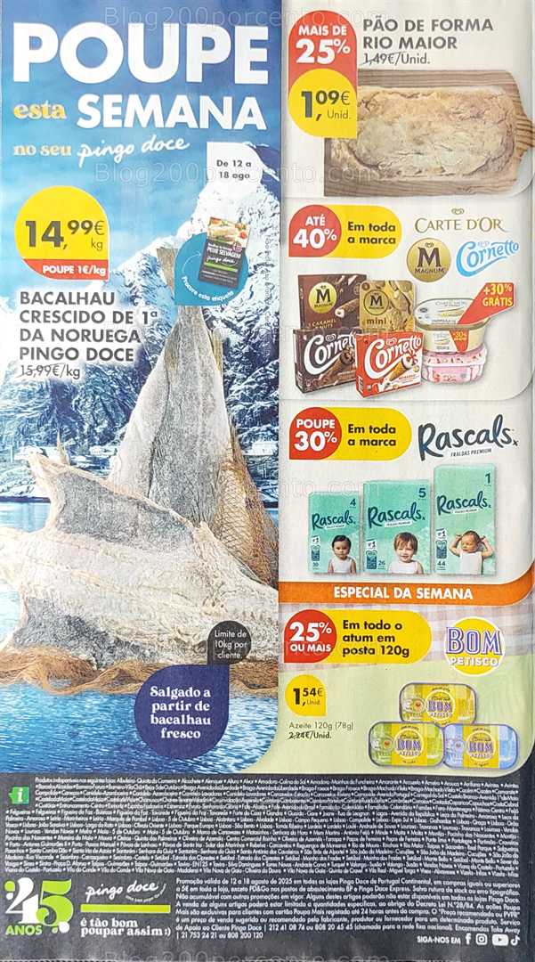 Antevisão Folheto PINGO DOCE Promoções de 12 a 18 agosto, na página 41, encontra: alimentação, bebidas, higiene, laticínios, congelados