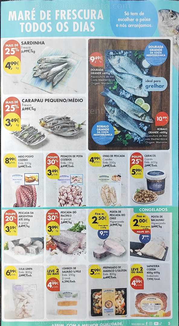 Antevisão Folheto PINGO DOCE Promoções de 12 a 18 agosto, na página 6, encontra: peixe, marisco, congelados, promoções, alimentação