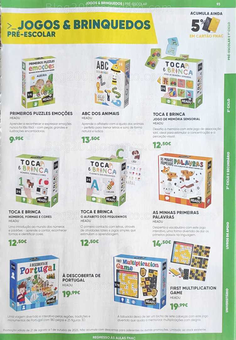 Antevisão Folheto FNAC Regresso às Aulas Promoções até 1 outubro