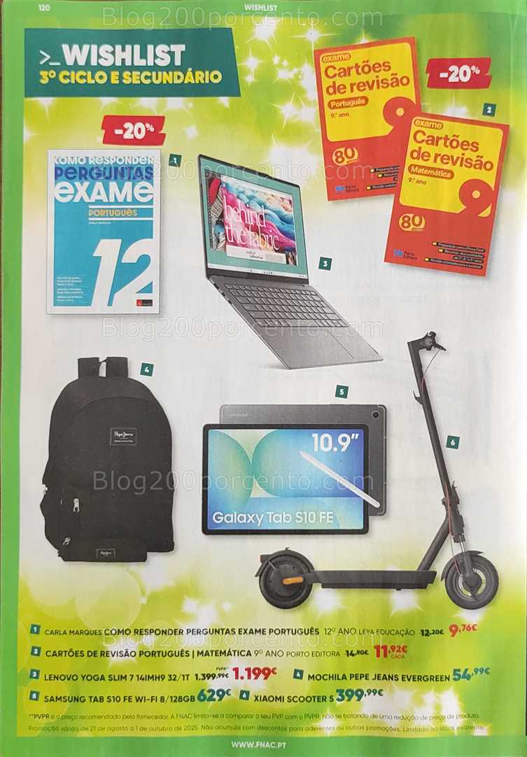 Antevisão Folheto FNAC Regresso às Aulas Promoções até 1 outubro