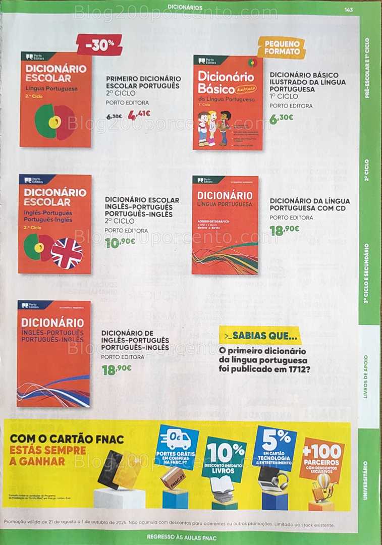 Antevisão Folheto FNAC Regresso às Aulas Promoções até 1 outubro