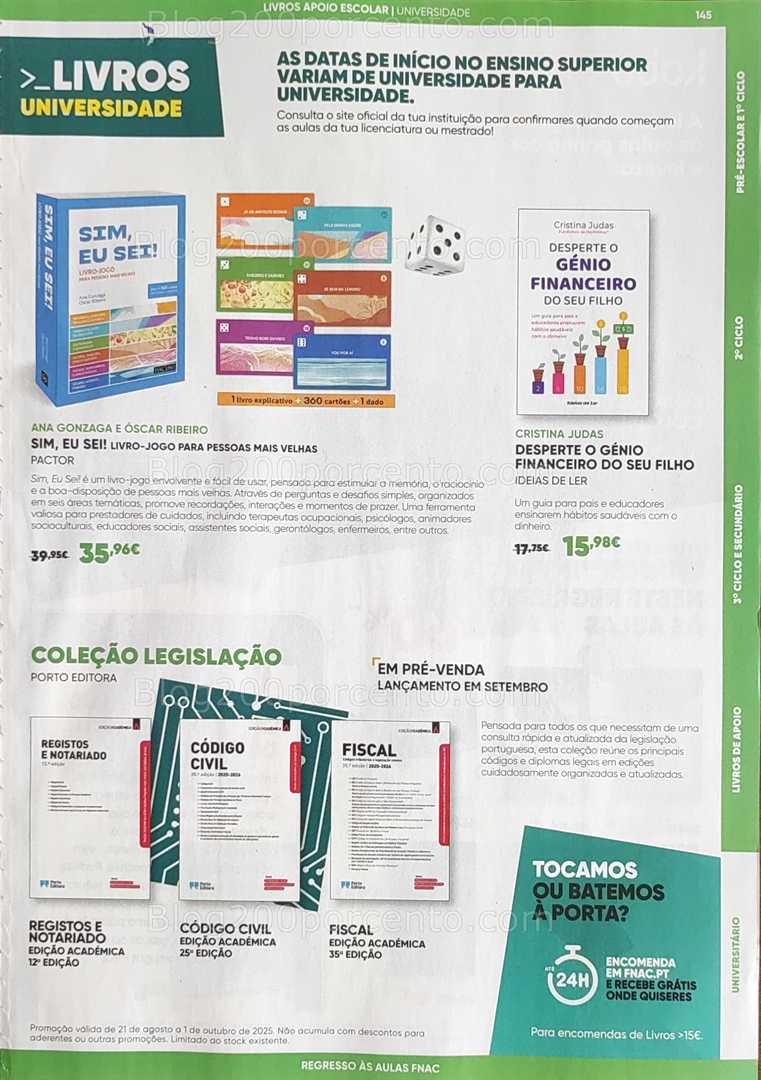 Antevisão Folheto FNAC Regresso às Aulas Promoções até 1 outubro