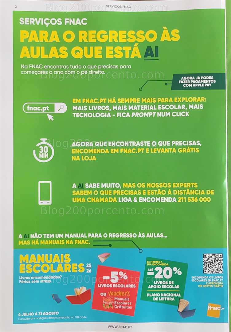 Antevisão Folheto FNAC Regresso às Aulas Promoções até 1 outubro
