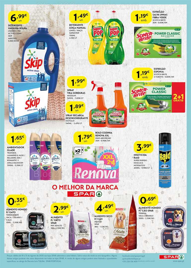 Antevisão Folheto SPAR Promoções de 19 a 31 agosto