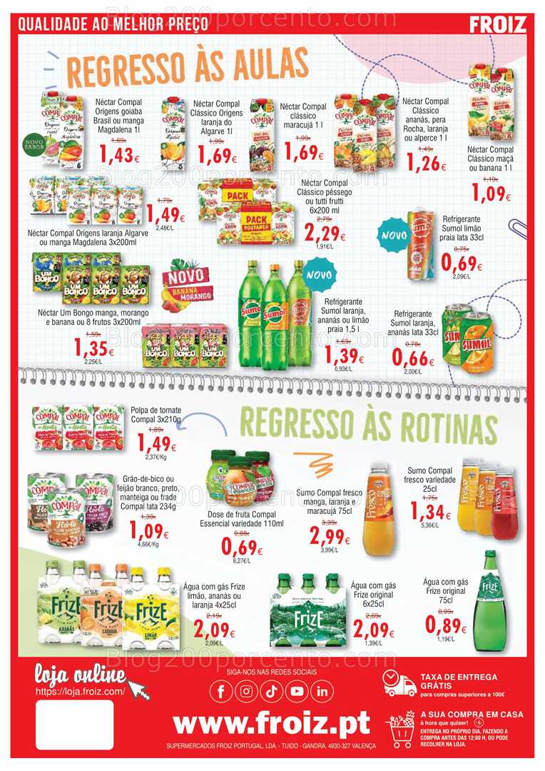 Antevisão Folheto FROIZ Promoções de 28 agosto a 16 setembro