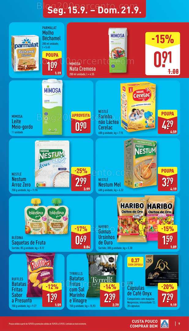Antevisão Folheto ALDI Promoções de 15 a 21 setembro