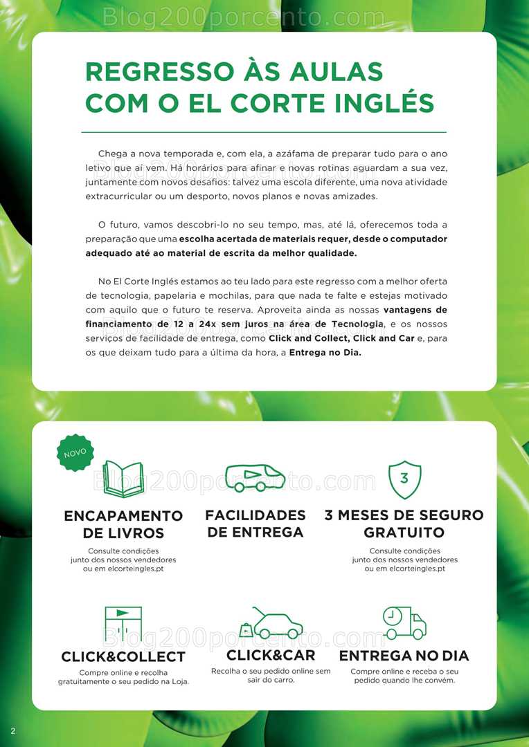 Antevisão Folheto EL CORTE INGLÉS Regresso às Aulas Promoções de 29 agosto 18 setembro