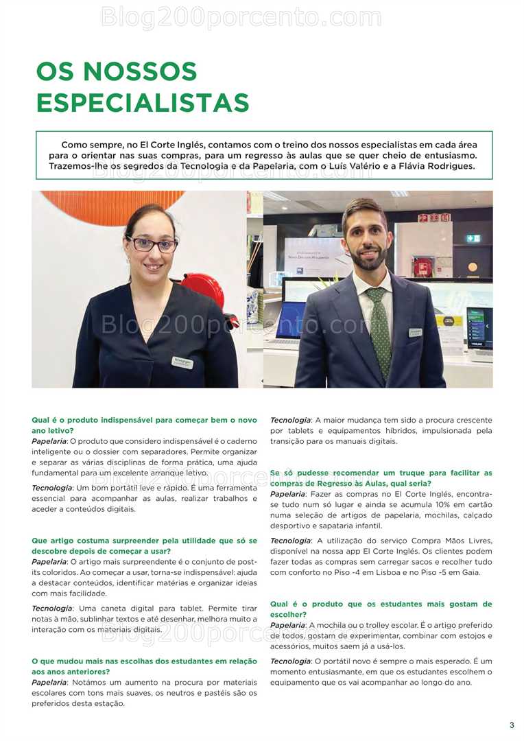 Antevisão Folheto EL CORTE INGLÉS Regresso às Aulas Promoções de 29 agosto 18 setembro
