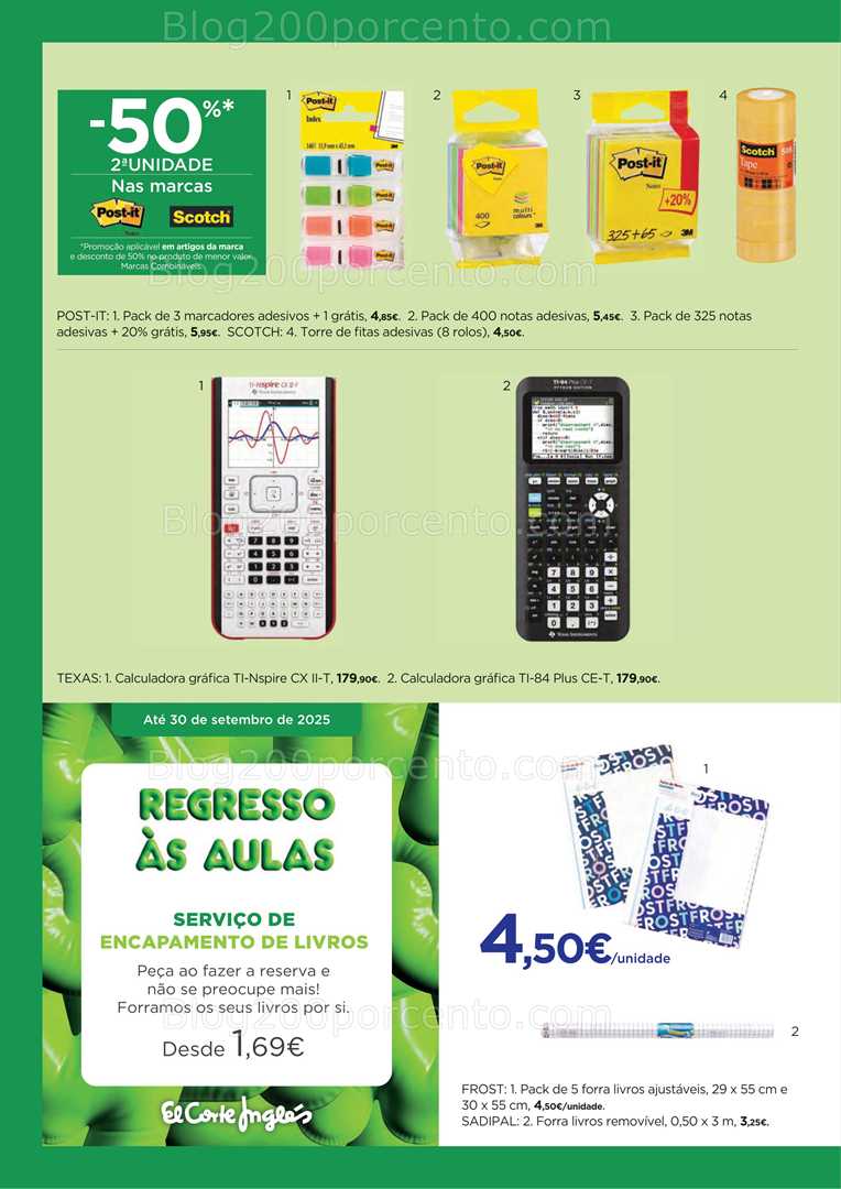 Antevisão Folheto EL CORTE INGLÉS Regresso às Aulas Promoções de 29 agosto 18 setembro