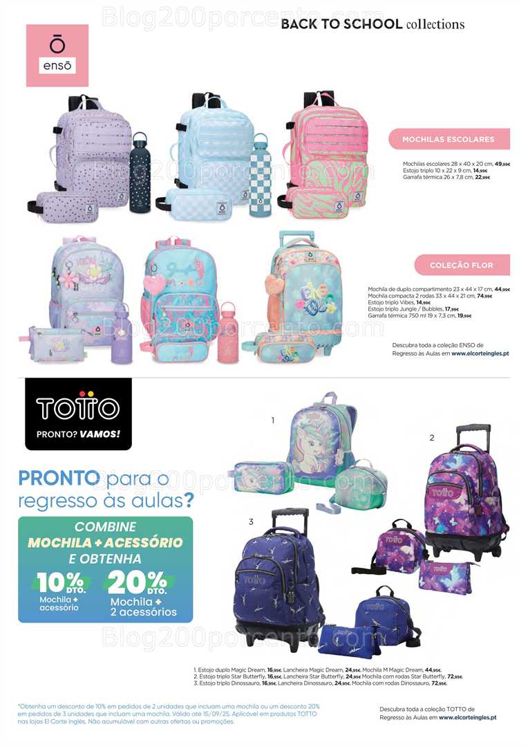 Antevisão Folheto EL CORTE INGLÉS Regresso às Aulas Promoções de 29 agosto 18 setembro