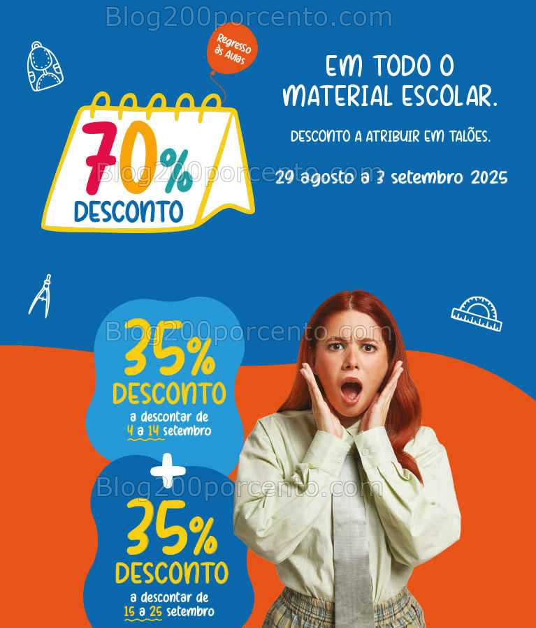 ALERTA - 70% de desconto STAPLES Regresso às Aulas de 29 agosto a 3 setembro