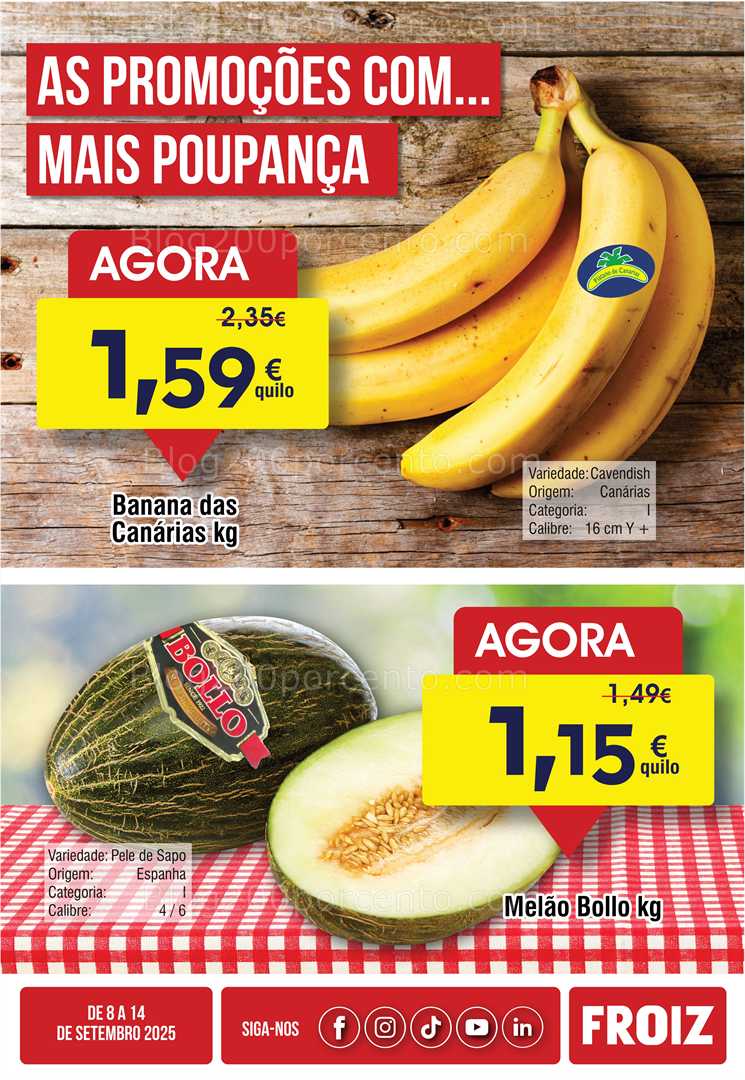 Antevisão Folheto FROIZ Promoções de 8 a 14 setembro