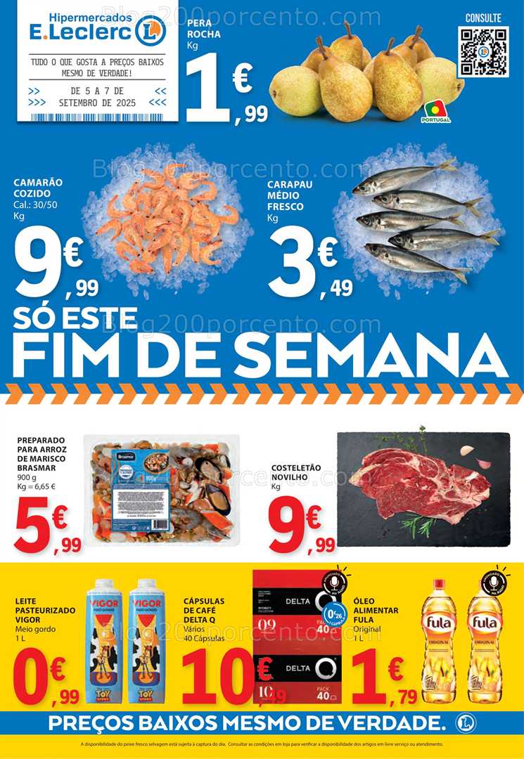 Antevisão Folheto E-LECLERC Promoções Fim de Semana - 5 a 7 setembro