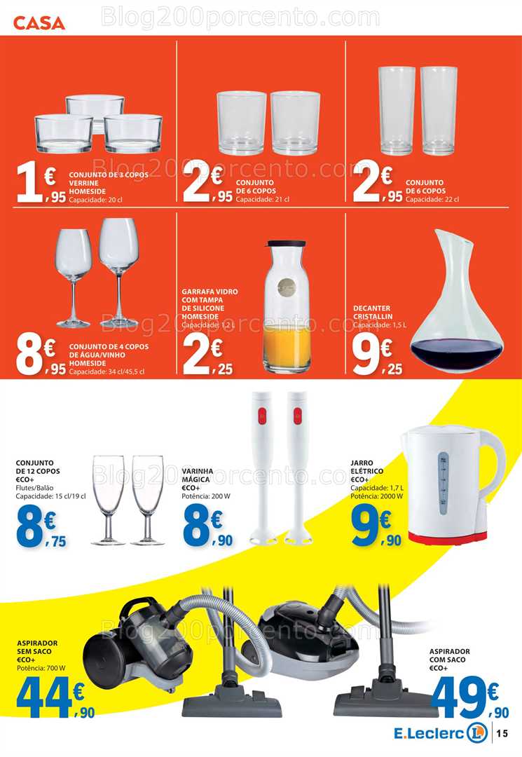 Antevisão Folheto E-LECLERC Bazar Promoções de 9 a 21 setembro