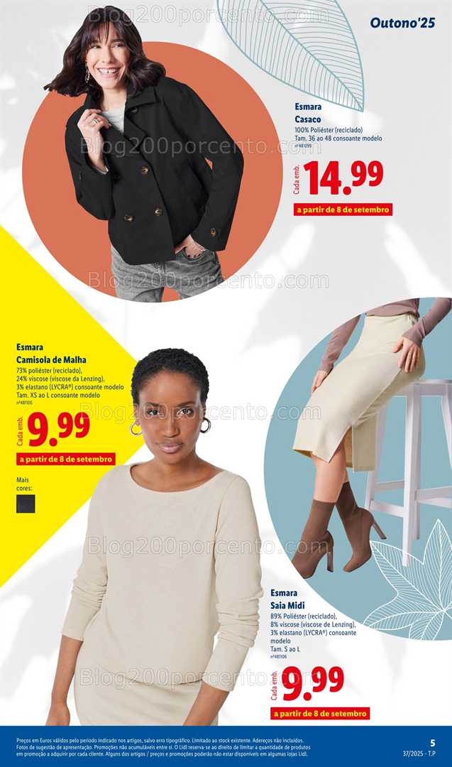 Antevisão Folheto LIDL Moda Outono Promoções a partir de 8 setembro