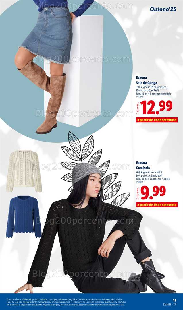 Antevisão Folheto LIDL Moda Outono Promoções a partir de 8 setembro