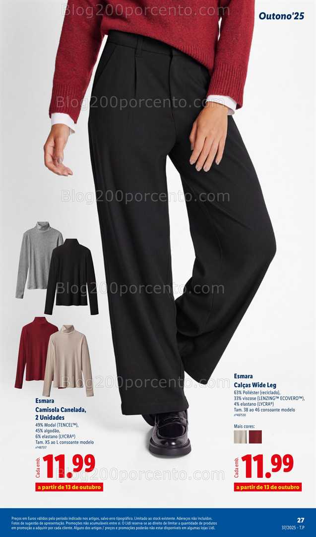 Antevisão Folheto LIDL Moda Outono Promoções a partir de 8 setembro