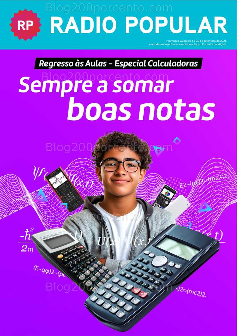 Antevisão Folheto RADIO POPULAR Regresso às Aulas Calculadoras - 1 a 30 setembro
