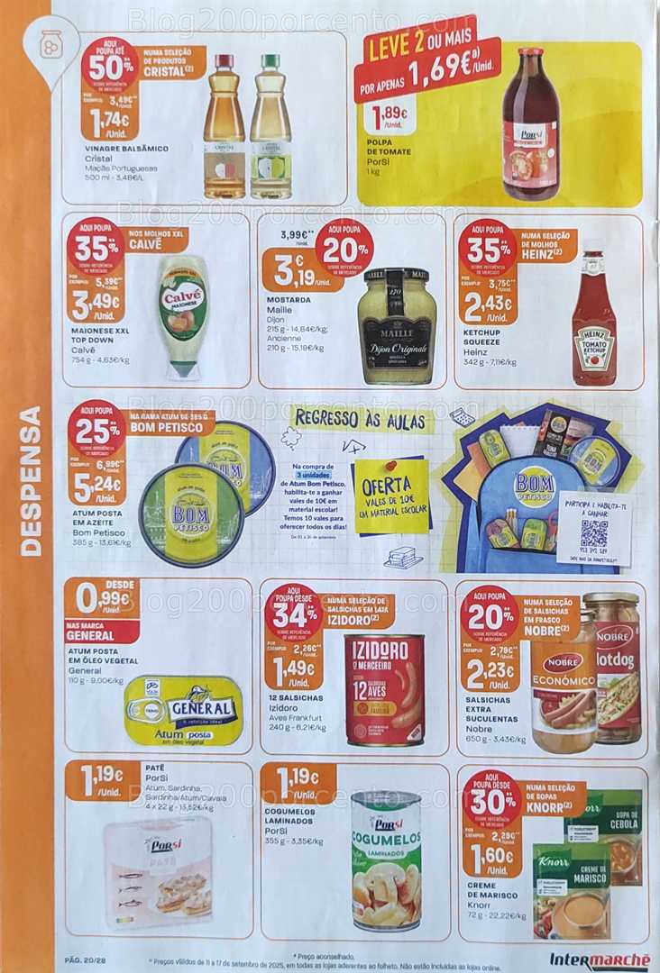 Antevisão Folheto INTERMARCHÉ Promoções de 11 a 17 setembro