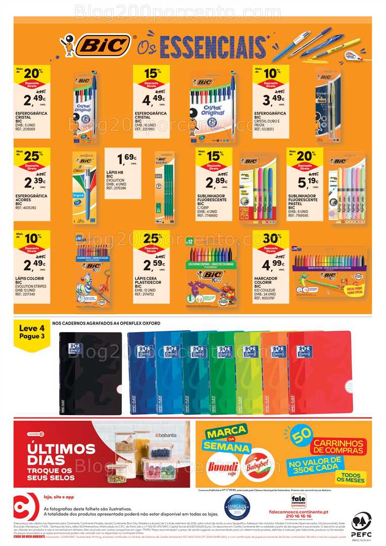 Antevisão Folheto CONTINENTE Regresso às Aulas Promoções de 2 a 8 setembro