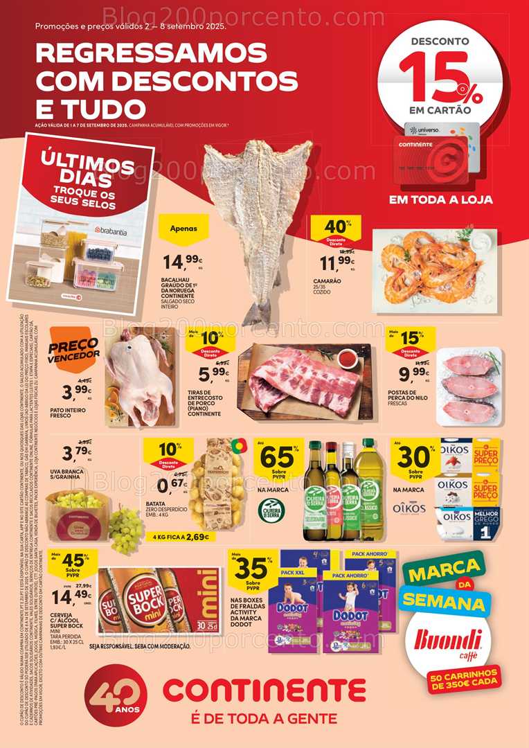 Antevisão Folheto CONTINENTE Bom Dia Promoções de 2 a 8 setembro