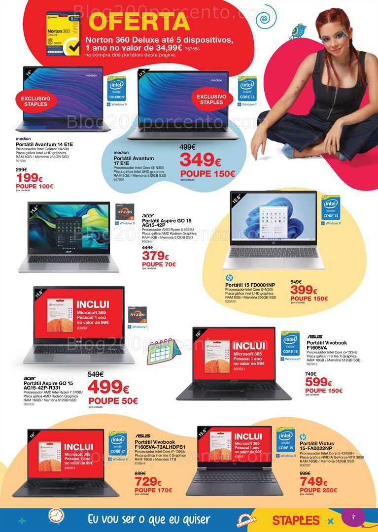 Antevisão Folheto STAPLES Tecnologia Promoções de 4 a 25 setembro