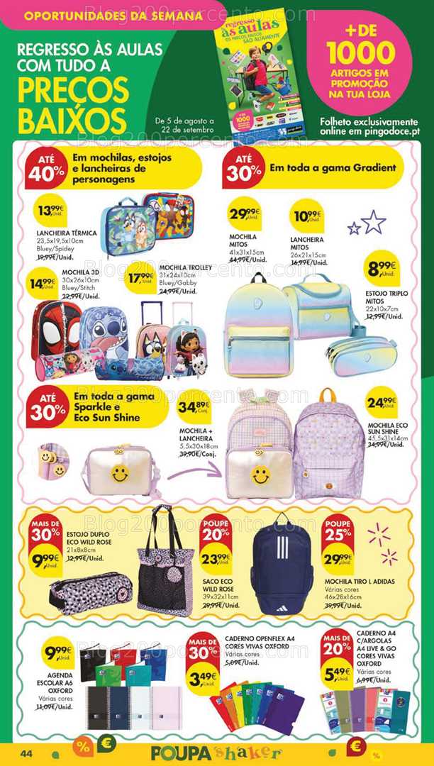 Antevisão Folheto PINGO DOCE Regresso às Aulas Promoções de 2 a 8 setembro