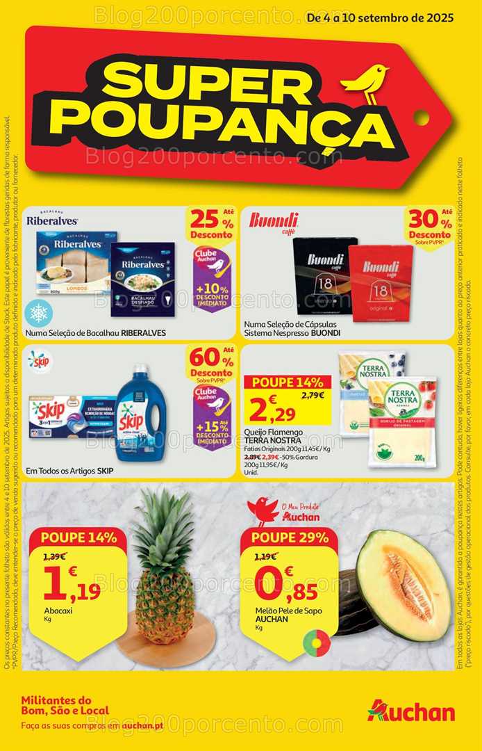Antevisão Folheto AUCHAN Super Poupança Promoções de 4 a 10 setembro