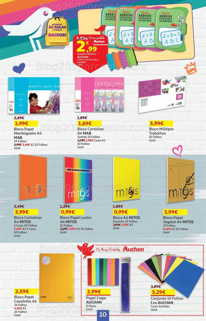 Antevisão Folheto AUCHAN Regresso às Aulas Promoções de 4 a 17 setembro