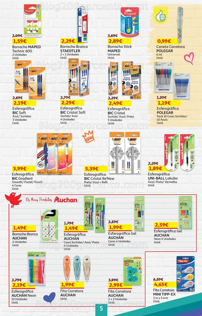Antevisão Folheto AUCHAN Regresso às Aulas Promoções de 4 a 17 setembro