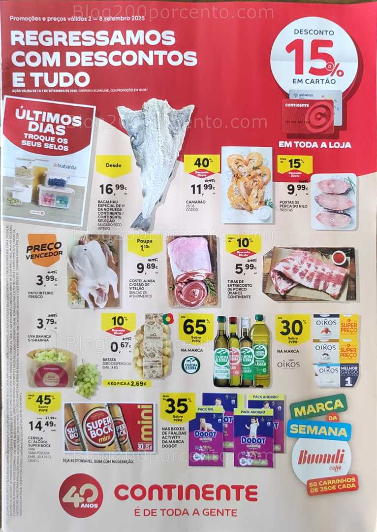 Antevisão Folheto CONTINENTE Promoções de 2 a 8 setembro