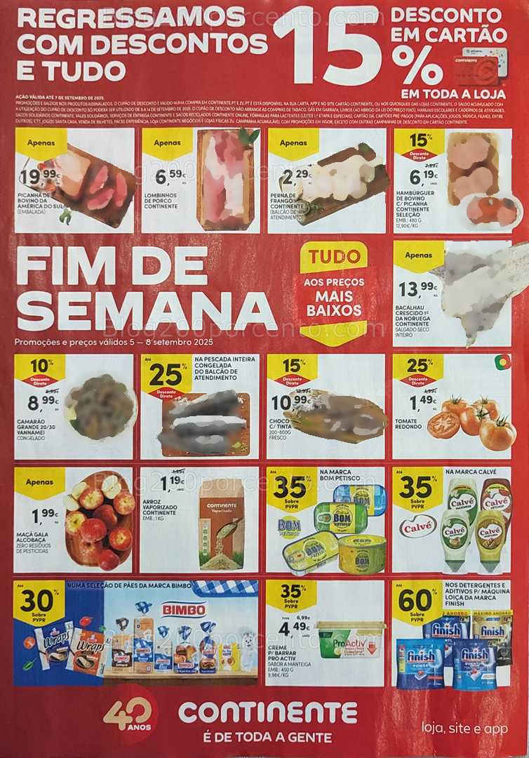 Antevisão Folheto CONTINENTE Promoções Fim de Semana - 5 a 8 setembro