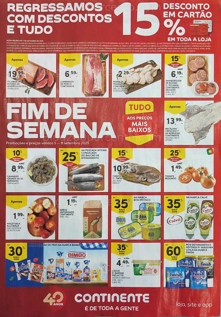 Antevisão Folheto CONTINENTE Promoções Fim de Semana - 5 a 8 setembro