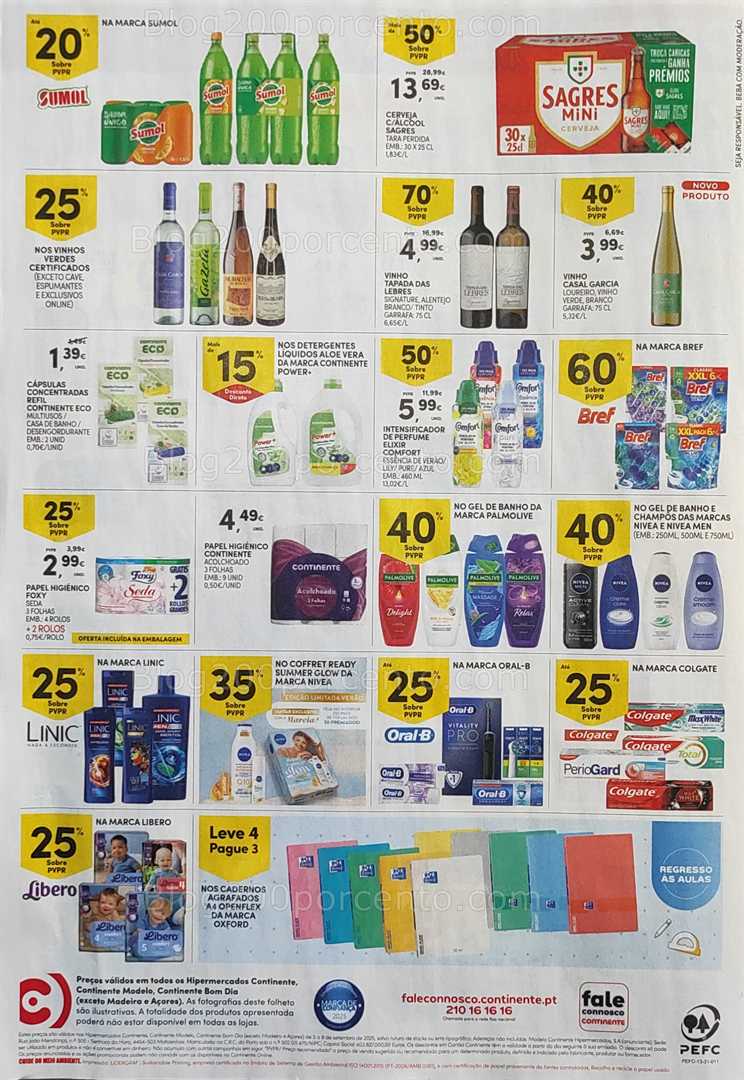 Antevisão Folheto CONTINENTE Promoções Fim de Semana - 5 a 8 setembro