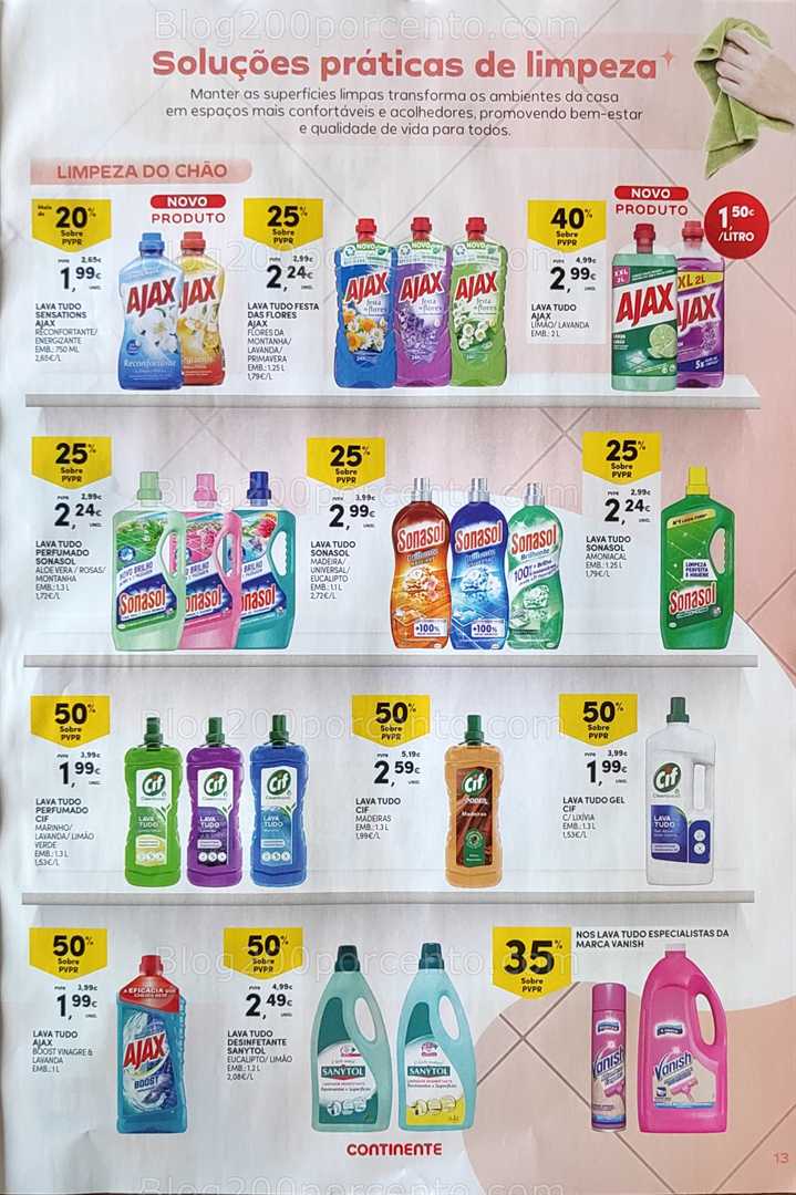 Antevisão Folheto CONTINENTE Limpeza Promoções de 2 a 14 setembro