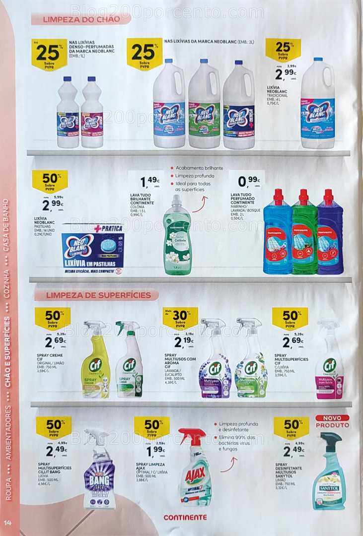 Antevisão Folheto CONTINENTE Limpeza Promoções de 2 a 14 setembro