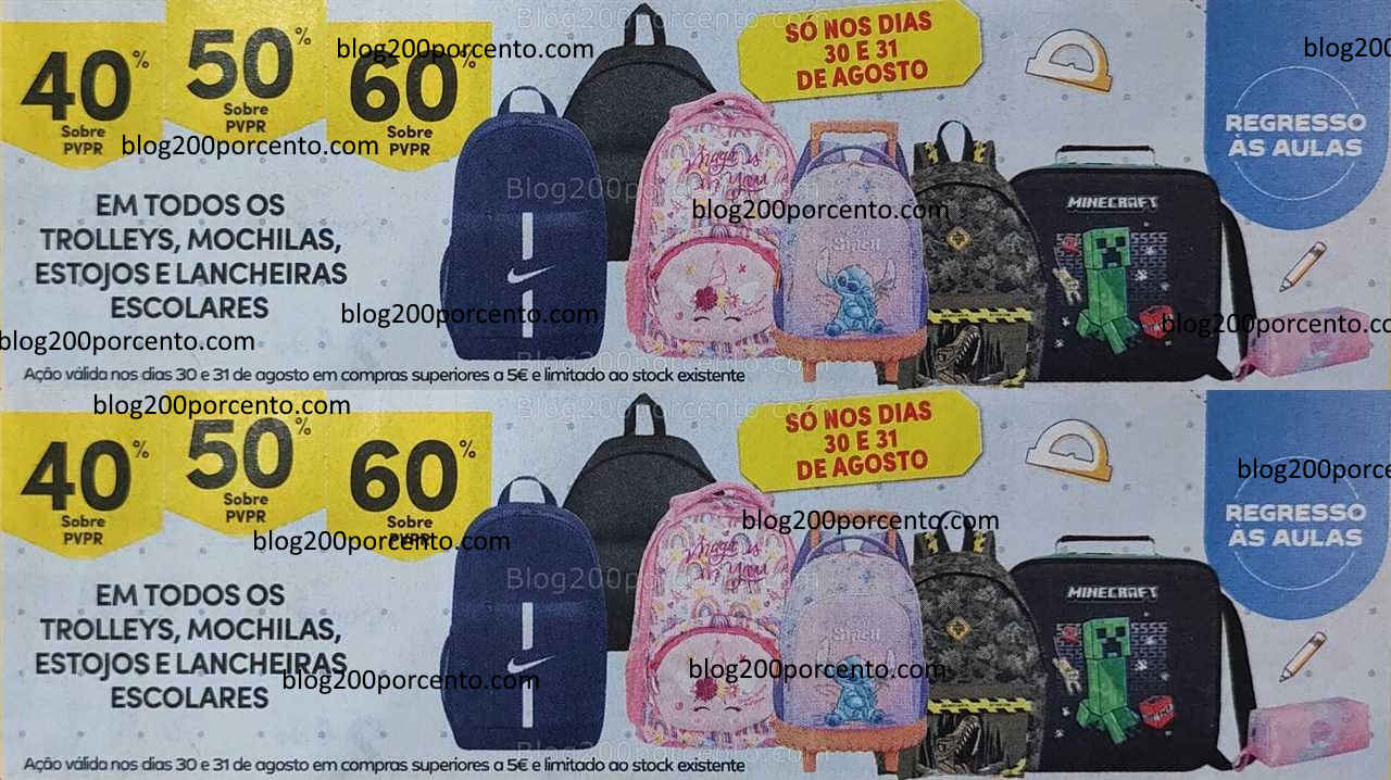 ALERTA - 40% a 60% de desconto CONTINENTE Regresso às Aulas - sábado e domingo