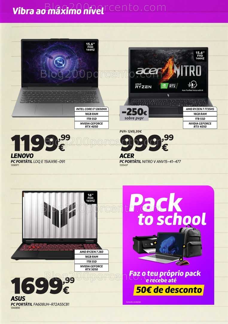 Antevisão Folheto RADIO POPULAR Regresso às Aulas Gaming Promoções de 1 a 30 setembro