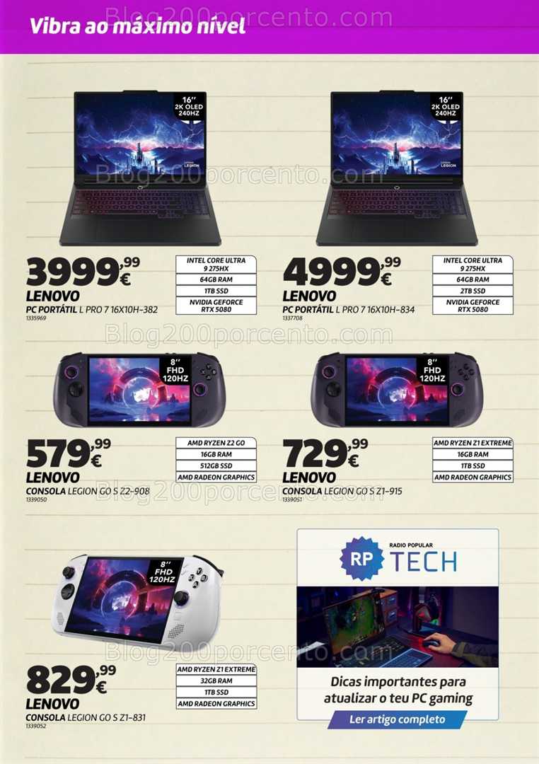 Antevisão Folheto RADIO POPULAR Regresso às Aulas Gaming Promoções de 1 a 30 setembro