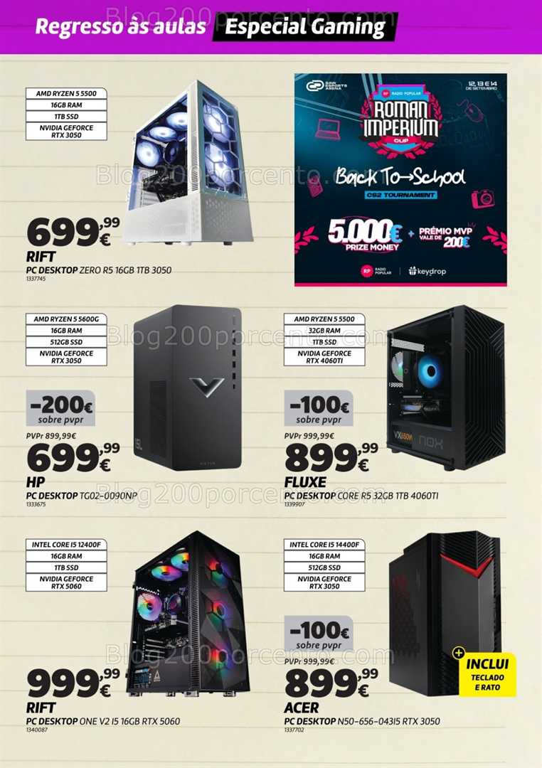 Antevisão Folheto RADIO POPULAR Regresso às Aulas Gaming Promoções de 1 a 30 setembro