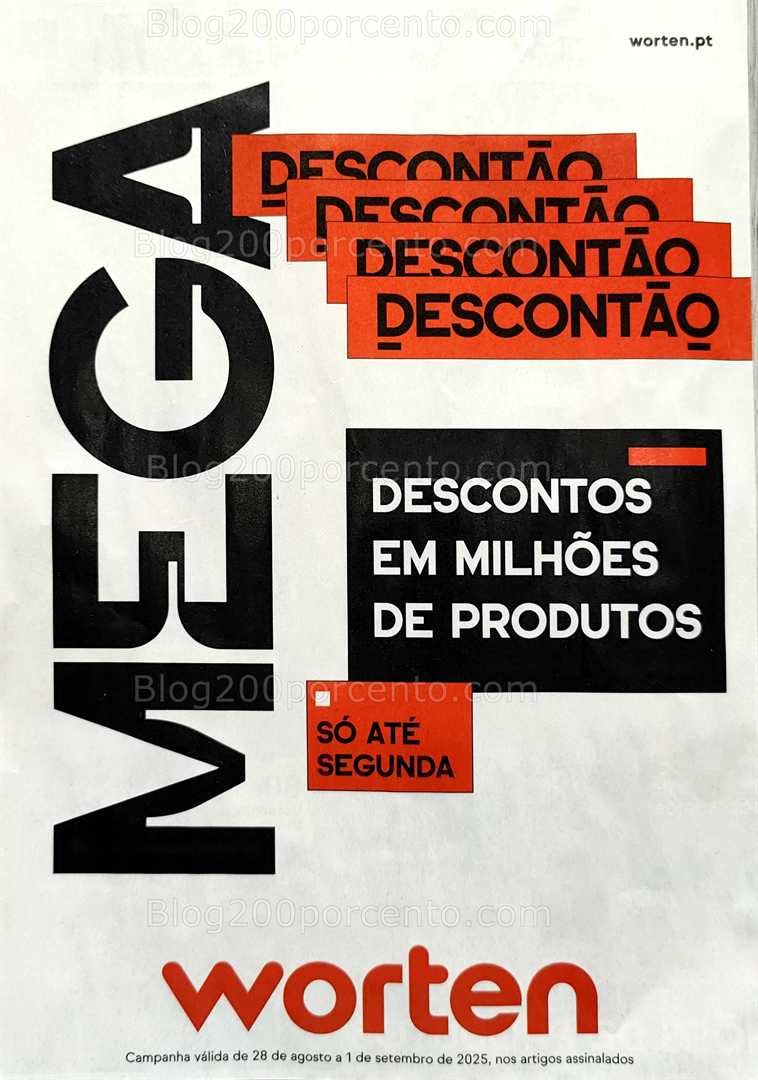 Antevisão Folheto WORTEN Mega Descontão Promoções de 28 agosto 1 setembro