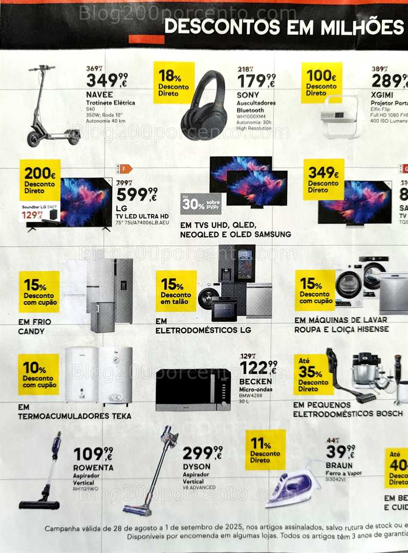Antevisão Folheto WORTEN Mega Descontão Promoções de 28 agosto 1 setembro