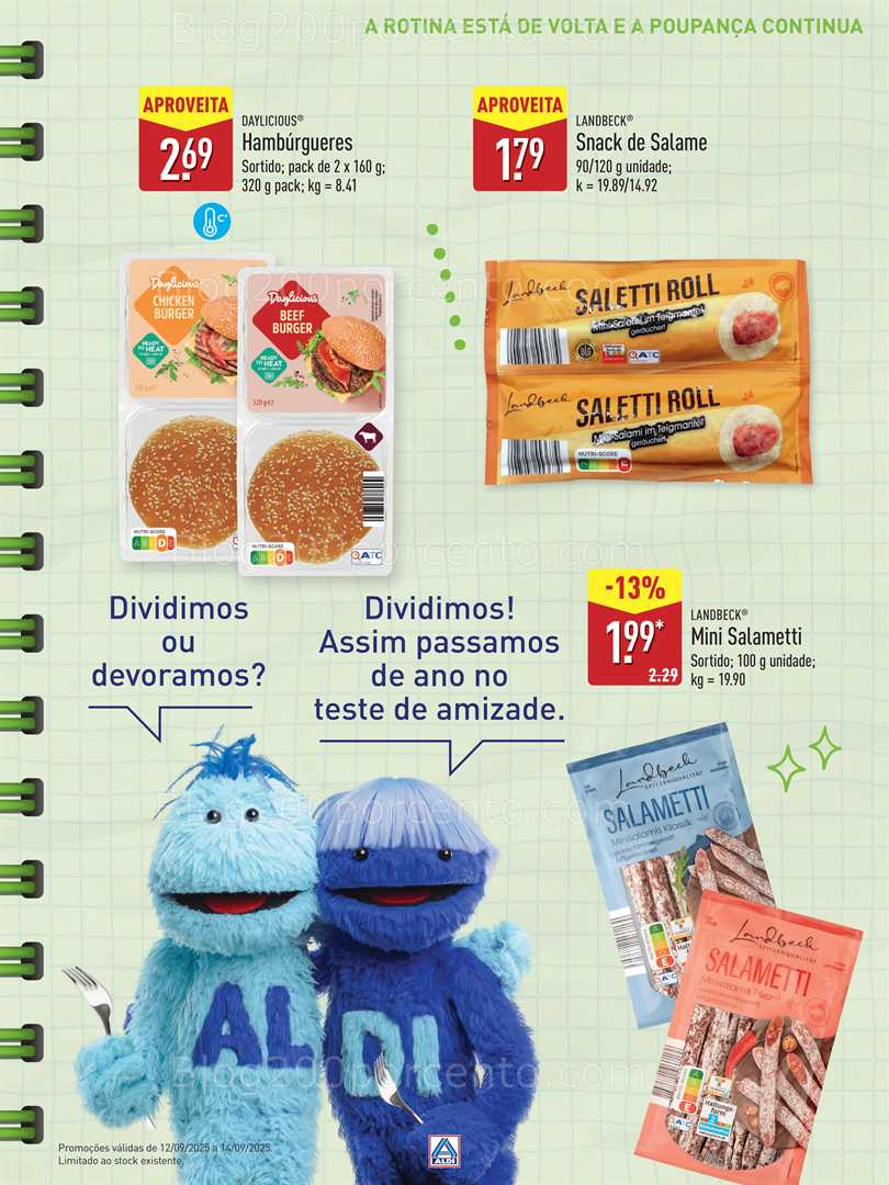 Antevisão Folheto ALDI Regresso às Aulas Promoções a partir de 12 setembro