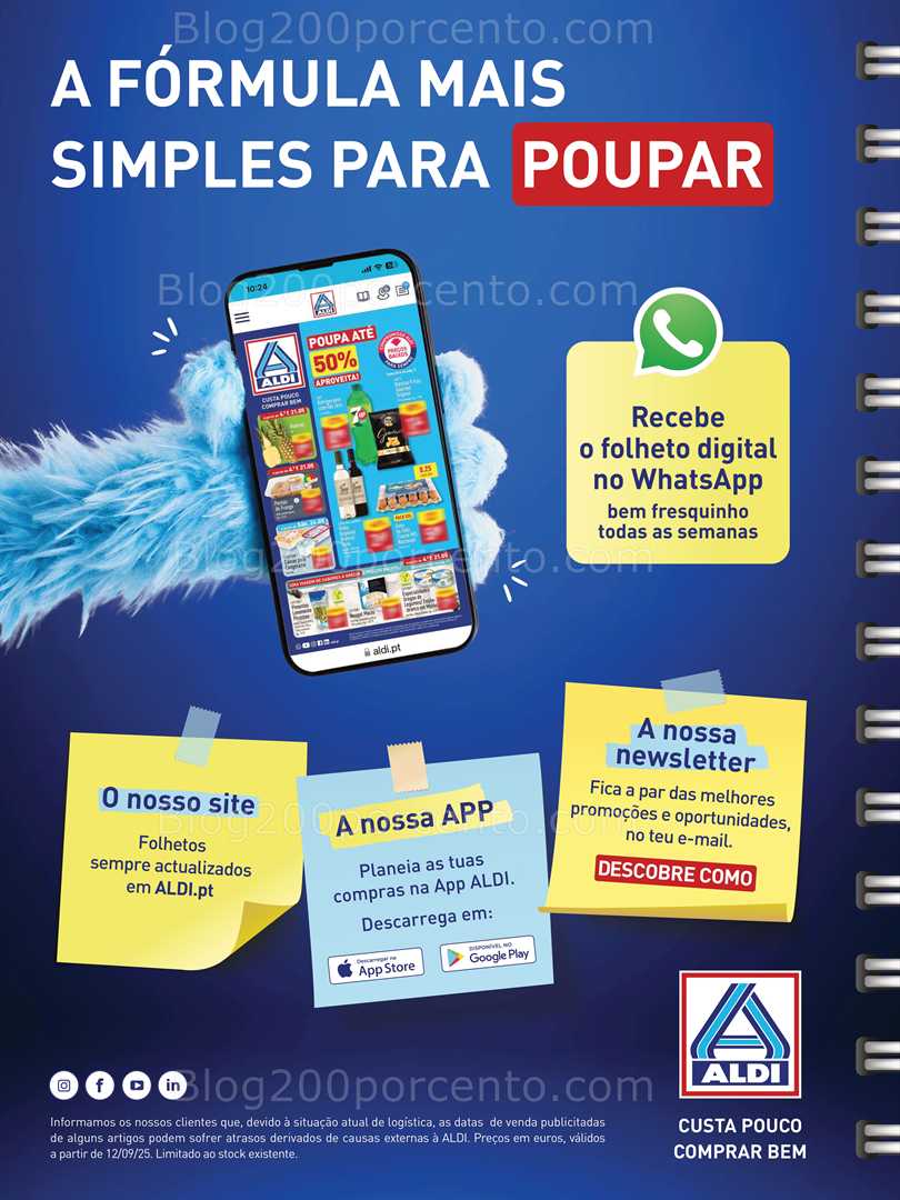 Antevisão Folheto ALDI Regresso às Aulas Promoções a partir de 12 setembro