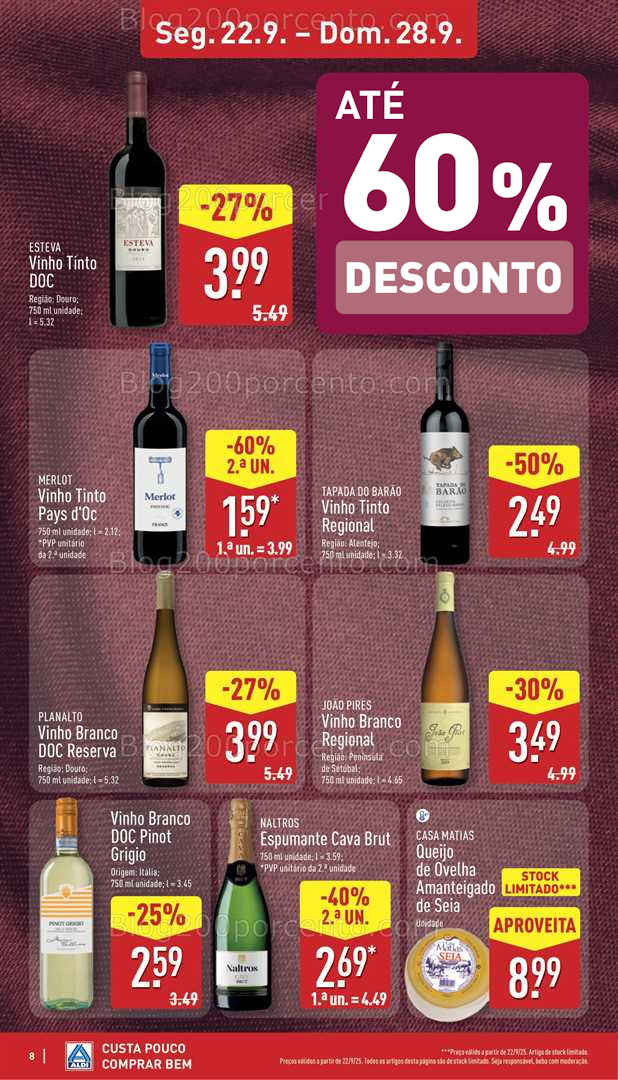 Antevisão Folheto ALDI Promoções de 22 a 28 setembro