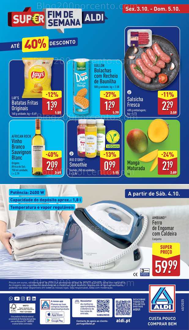 Antevisão Folheto ALDI Promoções de 29 setembro a 5 outubro