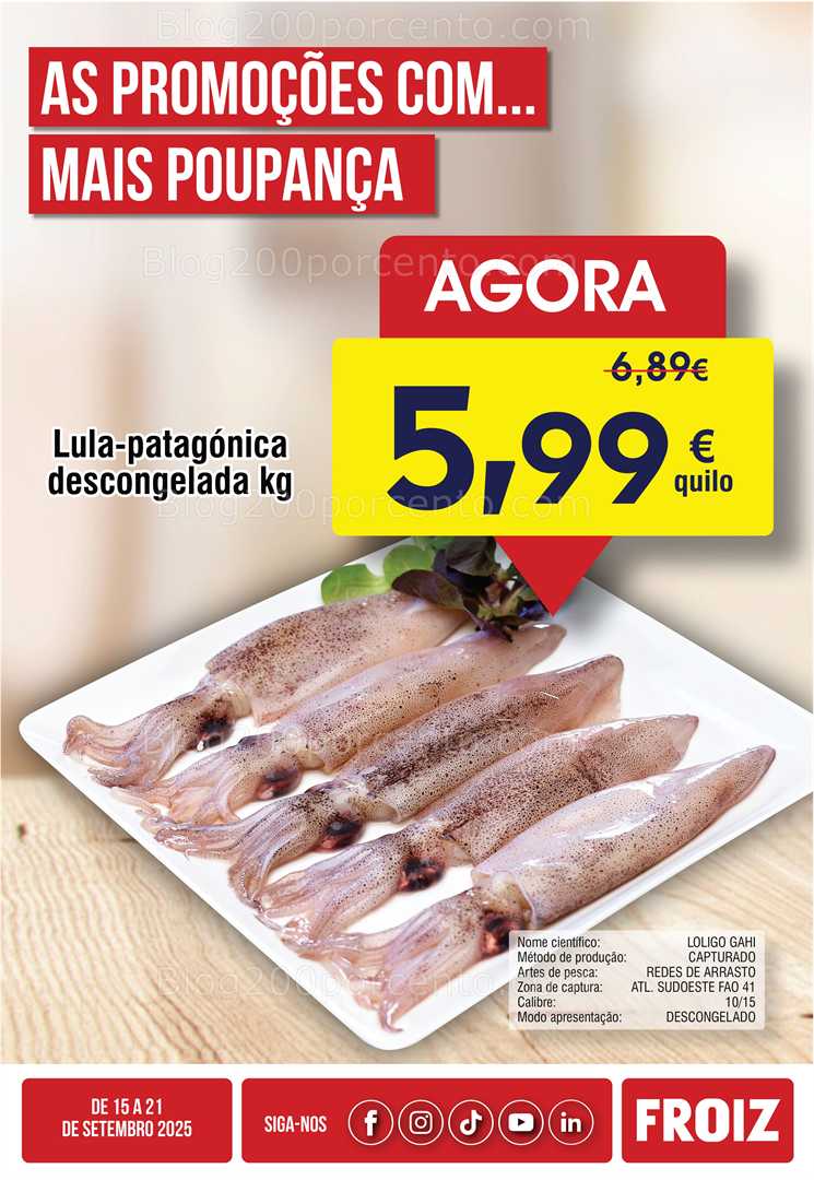Antevisão Folheto FROIZ Promoções de 15 a 21 setembro