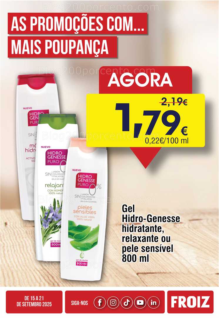 Antevisão Folheto FROIZ Promoções de 15 a 21 setembro