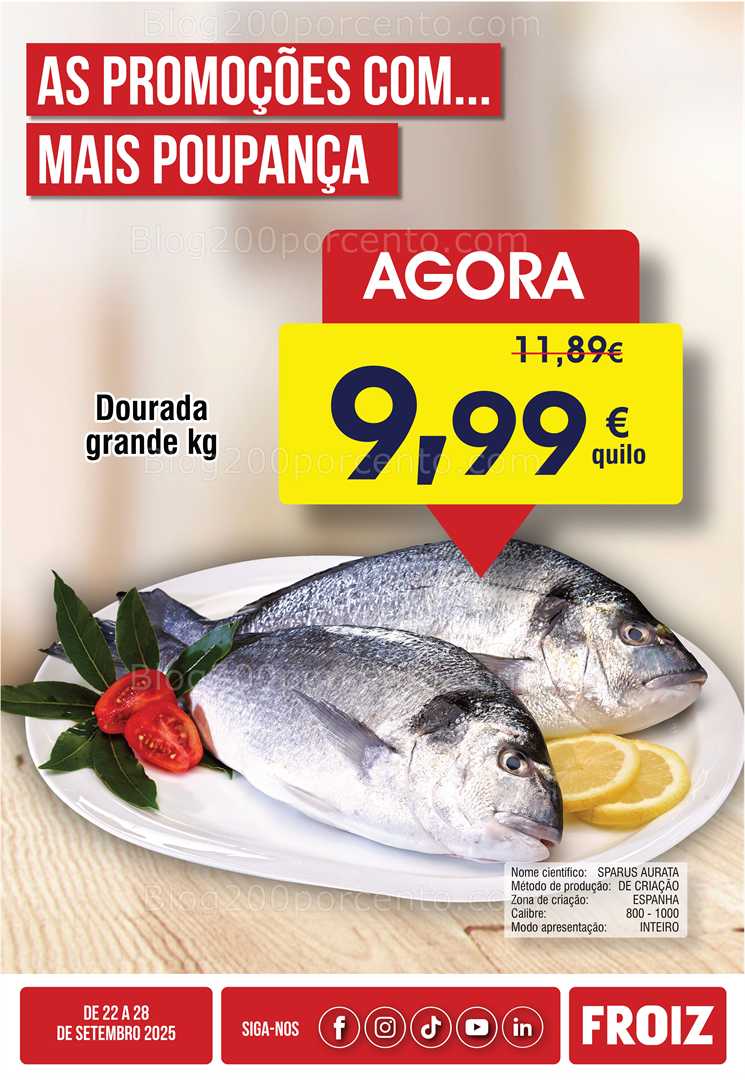 Antevisão Folheto FROIZ Promoções de 22 a 28 setembro